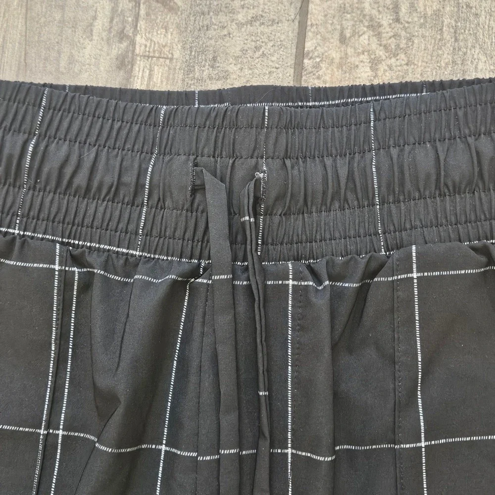 Albion Audrey Cargo Trouser Size‎ XS Black Windowpane Grid Wide Leg High Rise